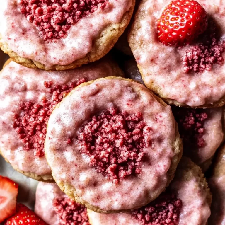Iced Strawberry Sugar Cookies Recipe