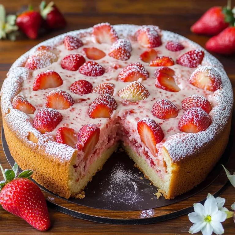 Easy Strawberry Cake With Strawberry Sauce Recipe