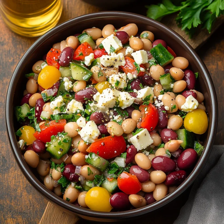 Zesty Bean Salad with Feta Recipe