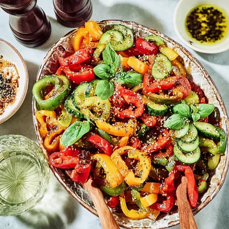 Viral TikTok Cucumber & Bell Pepper Salad Recipe