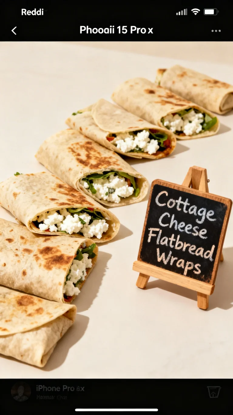 High-Protein Crispy Cottage Cheese Flatbread Chicken Wraps Recipe