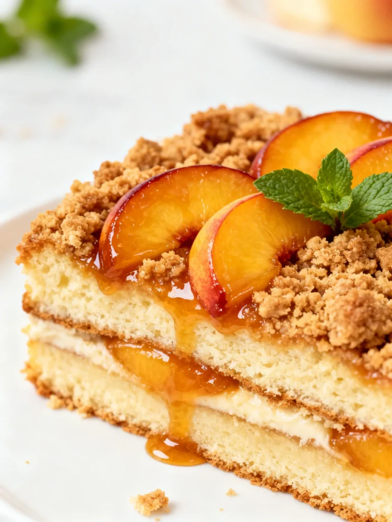 Easy Italian Peach Crumb Cake Recipe