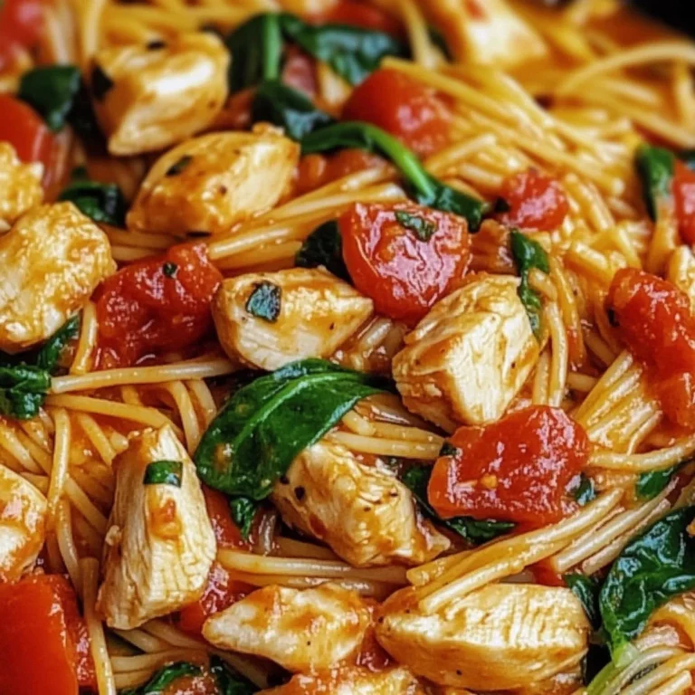 Tomato Spinach Chicken Spaghetti Recipe