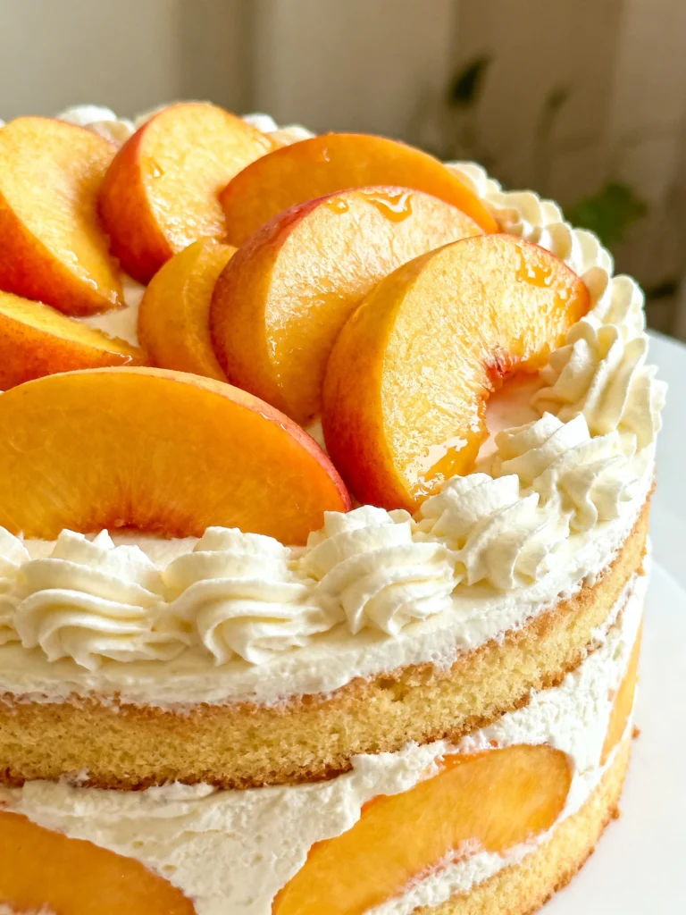 Peaches and Cream Layer Cake Recipe