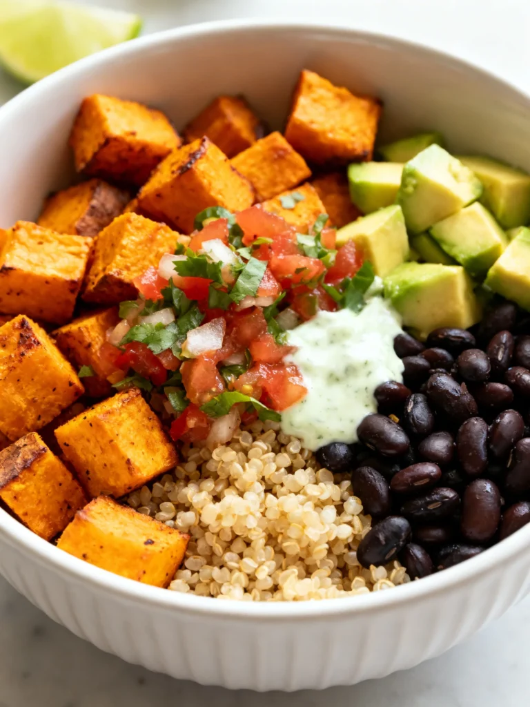 Vegan Sweet Potato Burrito Bowl Recipe